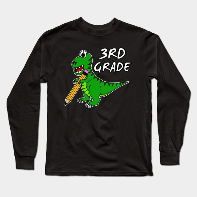 3rd Grade Dinosaur T-Rex Back To School 2022 Long Sleeve T-Shirt by doodlerob